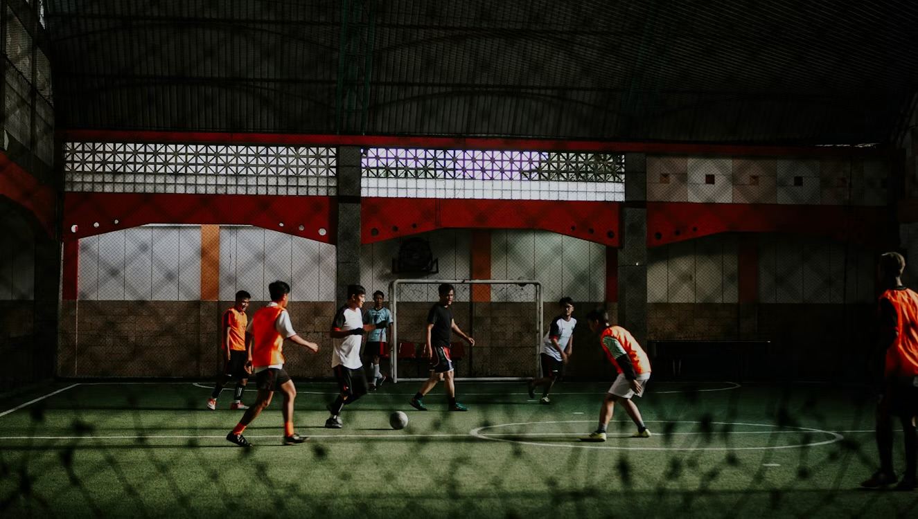 Futsal CCA session on an indoor court