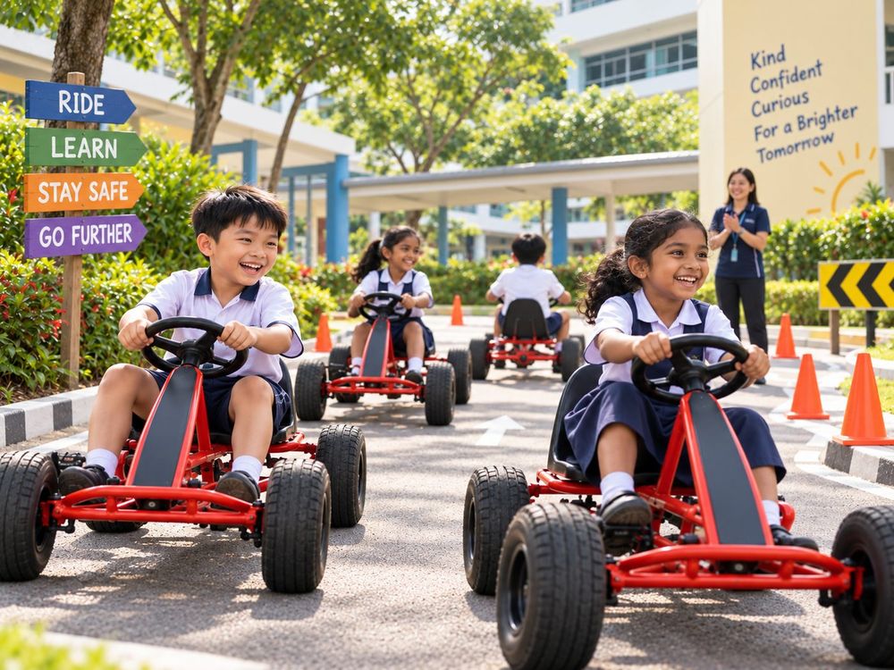 Participants on bicycles during a Kart Cycling session run by Momentum Academy coaches in Singapore