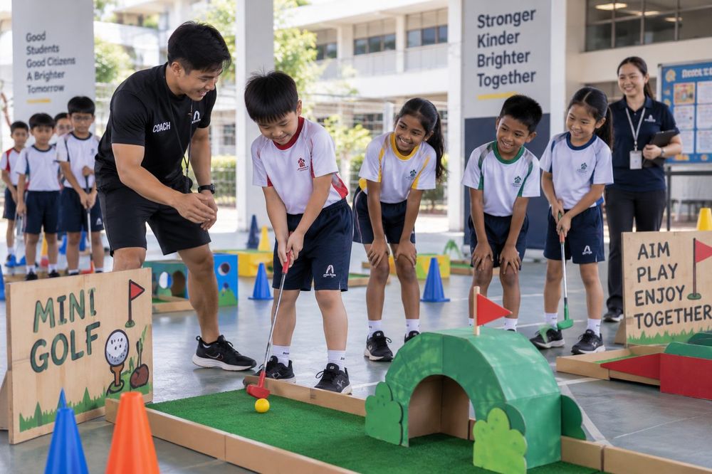 Students playing Mini-Golf during a Momentum Academy programme in Singapore