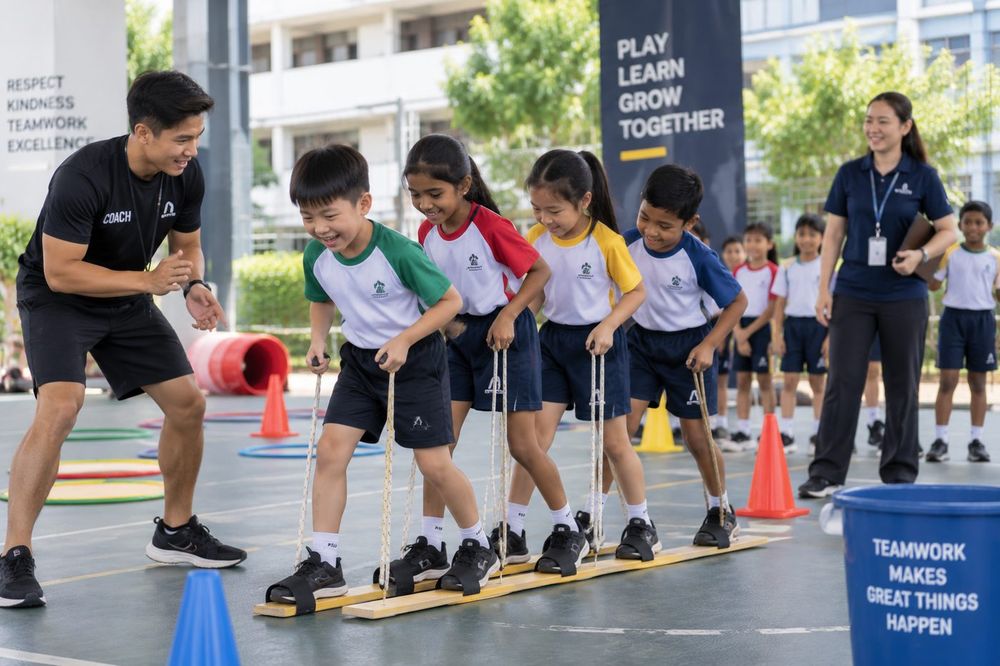 Students taking part in a Telematch Games session run by Momentum Academy in Singapore